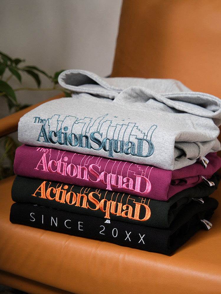 ActionSquaD Embroidery Hoodies - Gray