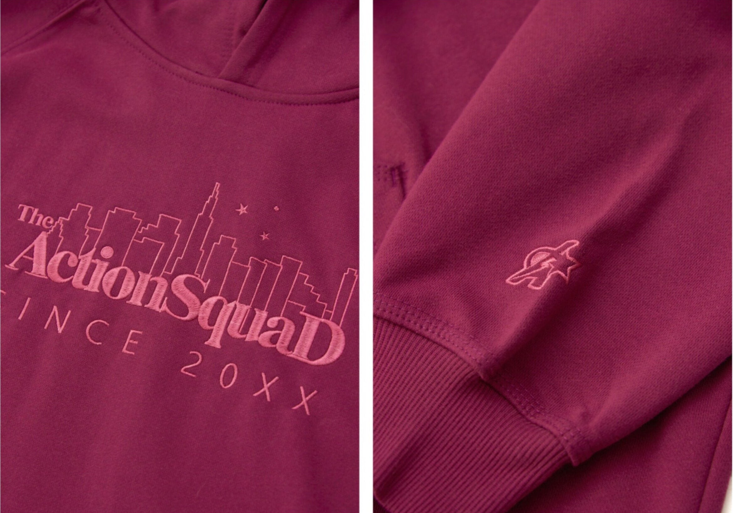 ActionSquaD Embroidery Hoodies - Rose