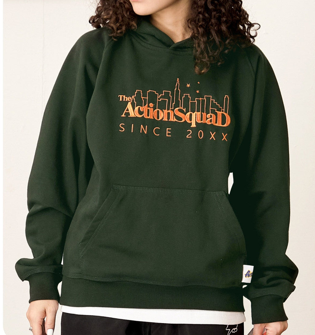 ActionSquaD Embroidery Hoodies - Deep Green