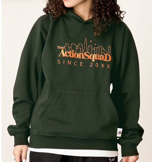 ActionSquaD Embroidery Hoodies - Deep Green
