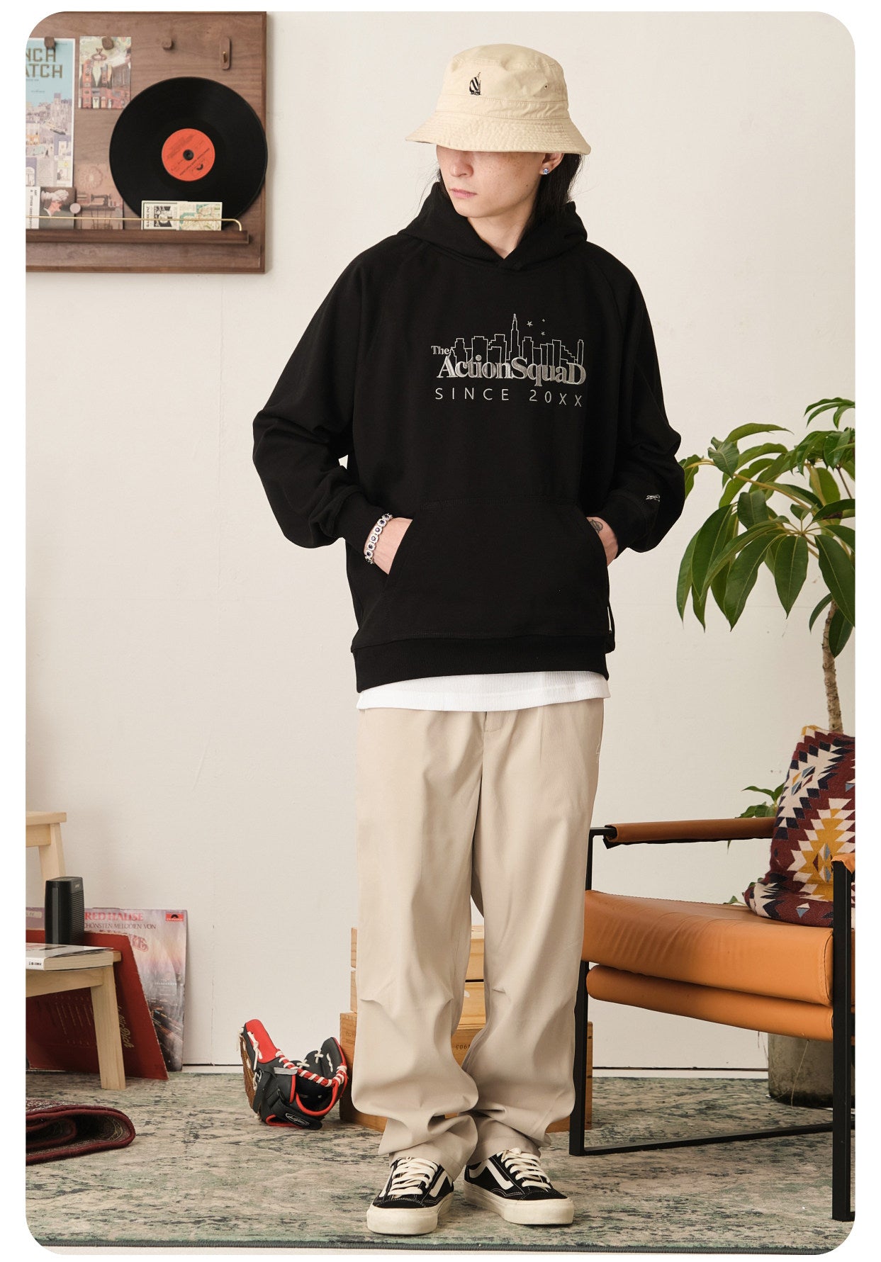 ActionSquaD Embroidery Hoodies - Black