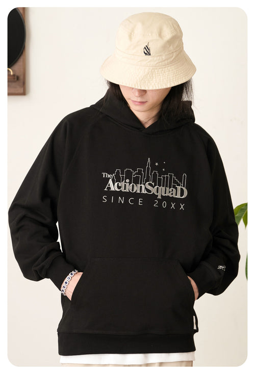 ActionSquaD Embroidery Hoodies - Black