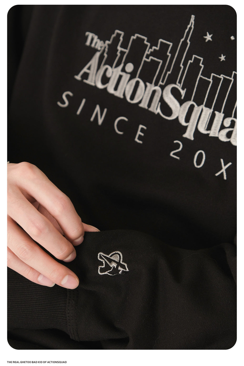 ActionSquaD Embroidery Hoodies - Black