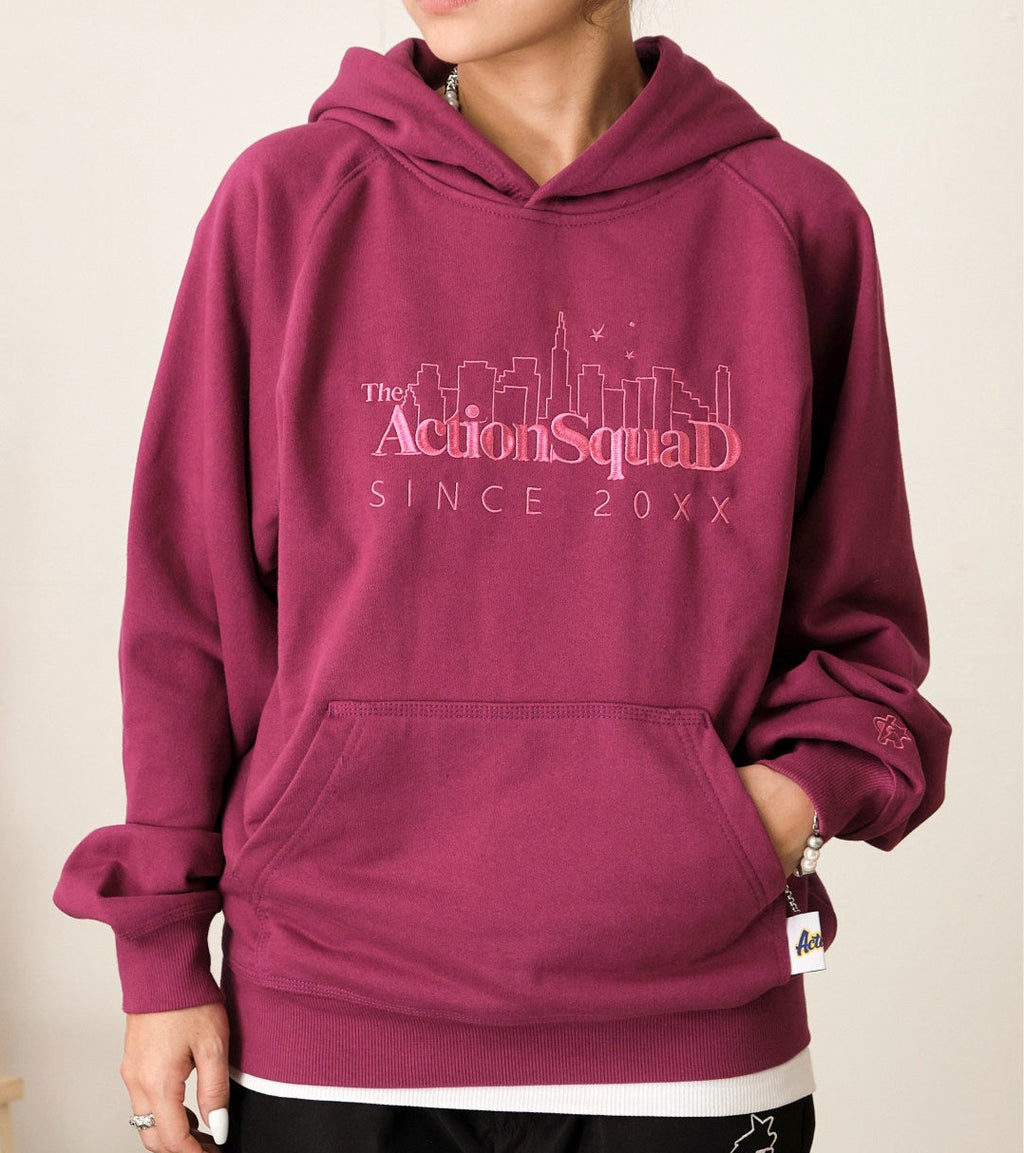 ActionSquaD Embroidery Hoodies - Rose