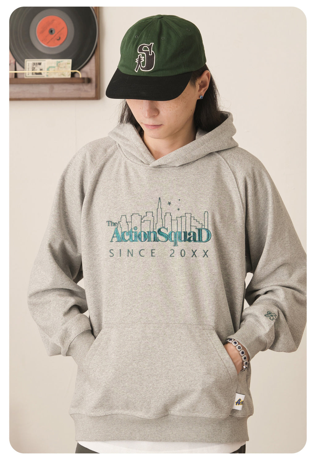 ActionSquaD Embroidery Hoodies - Gray