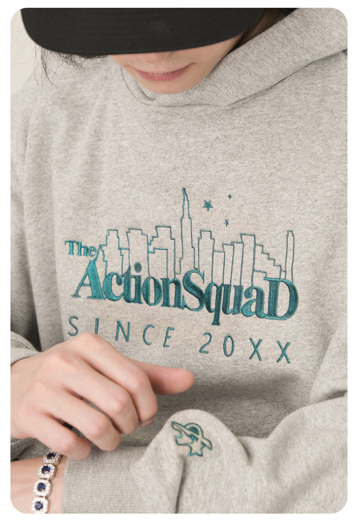 ActionSquaD Embroidery Hoodies - Gray