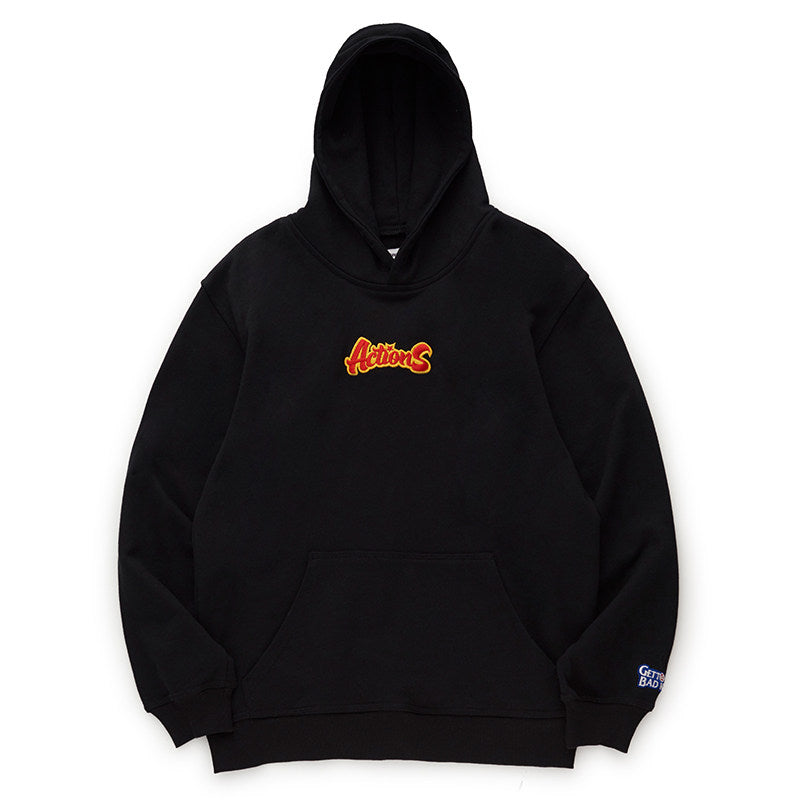 Actions Embroidery Hoodies - Black