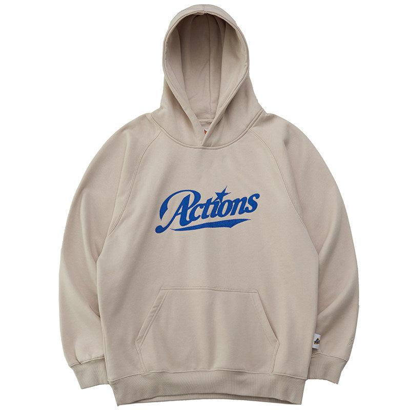 Actions Embroidery Hoodies - Khaki