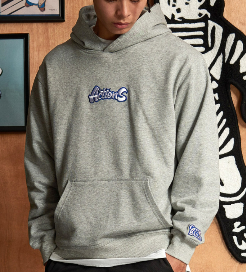 Actions Embroidery Hoodies - Gray